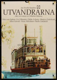 5e069 EMIGRANTS Swedish '71 Liv Ullmann, Max Von Sydow, Jan Treoll, great art of riverboat!