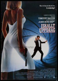 5e076 LIVING DAYLIGHTS Swedish '87 Timothy Dalton as James Bond & sexy Maryam d'Abo with gun!