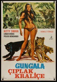5e032 GUNGALA THE BLACK PANTHER GIRL Turkish '68 art of sexy jungle babe Kitty Swan!