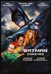 5f082 BATMAN FOREVER 1sh '95 Val Kilmer, Tommy Lee Jones, Jim Carrey, O'Donnell, Nicole Kidman!