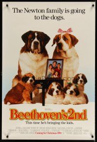 5f095 BEETHOVEN'S 2ND advance 1sh '93 Charles Grodin, The Newton family is going to the dogs!