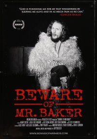 5f099 BEWARE OF MR. BAKER 1sh '12 Ginger Baker's career with Cream and Blind Faith!