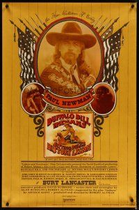 5f140 BUFFALO BILL & THE INDIANS advance 1sh '76 art of Paul Newman as William F. Cody by McMacken!