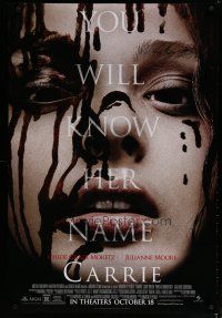 5f151 CARRIE advance DS 1sh '13 cool image of bloody Chloe Grace Moretz in the title role!