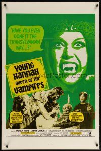 5f204 CRYPT OF THE LIVING DEAD 1sh '73 wild horror images, Young Hannah - Queen of the Vampires!