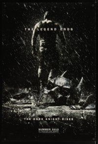 5f216 DARK KNIGHT RISES teaser DS 1sh '12 the legend ends, cool image of broken mask in the rain!