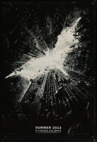 5f215 DARK KNIGHT RISES teaser DS 1sh '12 cool image of Batman's cowl in broken buildings!