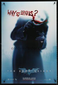 5f212 DARK KNIGHT teaser DS 1sh '08 Heath Ledger as the Joker, why so serious?