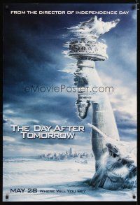 5f220 DAY AFTER TOMORROW style AS teaser DS 1sh '04 cool image of frozen Statue of Liberty!