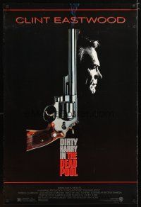 5f222 DEAD POOL 1sh '88 Clint Eastwood as tough cop Dirty Harry, cool gun image!
