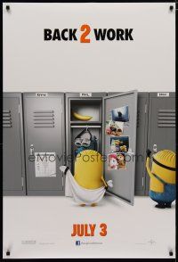5f236 DESPICABLE ME 2 advance DS 1sh '13 wacky image of cast in locker room from CGI comedy!