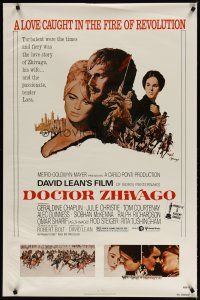 5f255 DOCTOR ZHIVAGO 1sh R80 Omar Sharif, Julie Christie, David Lean English epic, Terpning art!