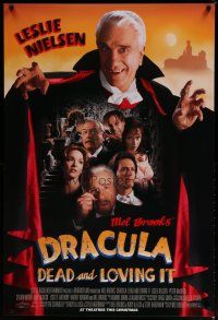 5f261 DRACULA DEAD & LOVING IT advance 1sh '95 Mel Brooks, Leslie Neilsen as a wacky vampire!