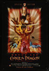 5f279 ENTER THE DRAGON video 1sh R98 Bruce Lee kung fu classic, the movie that made him a legend!