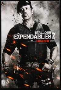 5f283 EXPENDABLES 2 teaser DS 1sh '12 great close-up image of tough-guy Sylvester Stallone!