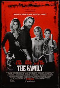 5f286 FAMILY advance DS 1sh '13 Robert De Niro, Michelle Pfeiffer & kids w/weapons!