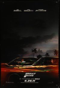 5f293 FAST FIVE teaser DS 1sh '11 Vin Diesel, Paul Walker, street racing action scene!