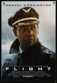 5f303 FLIGHT advance DS 1sh '12 cool image of airline pilot Denzel Washington!