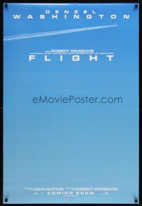 5f304 FLIGHT teaser DS 1sh '12 Denzel Washington, John Goodman, cool image of jet & contrail!