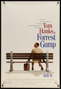 5f307 FORREST GUMP advance 1sh '94 Tom Hanks waiting for the bus, Robert Zemeckis!