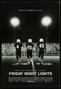 5f313 FRIDAY NIGHT LIGHTS advance DS 1sh '04 Texas high school football, players holding hands!
