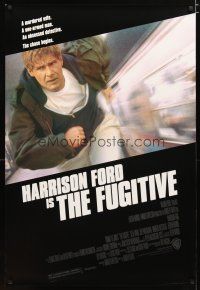 5f322 FUGITIVE 1sh '93 Harrison Ford is on the run from Tommy Lee Jones!