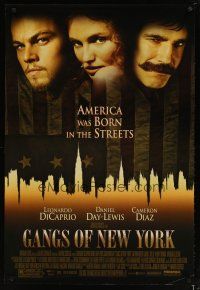 5f324 GANGS OF NEW YORK DS 1sh '02 Scorsese, Leonardo DiCaprio, Cameron Diaz, Daniel Day-Lewis!