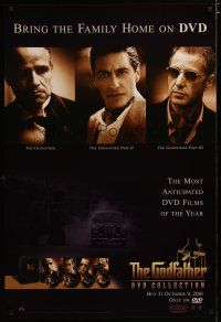 5f334 GODFATHER DVD COLLECTION video poster '01 cool portrait images of Marlon Brando & Al Pacino!