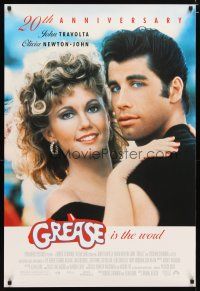 5f348 GREASE DS 1sh R98 close up of John Travolta & Olivia Newton-John in a most classic musical!