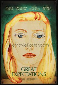 5f349 GREAT EXPECTATIONS style A teaser DS 1sh '98 close-up artwork of Gwyneth Paltrow, Dickens!