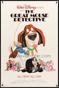 5f351 GREAT MOUSE DETECTIVE 1sh '86 Walt Disney's crime-fighting Sherlock Holmes rodent cartoon!