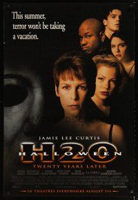 5f357 HALLOWEEN H20 advance 1sh '98 Jamie Lee Curtis sequel, terror won't be taking a vacation!
