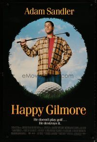 5f360 HAPPY GILMORE heavy stock 1sh '96 image of Adam Sandler, he doesn't play, he destroys golf!