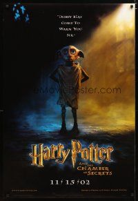 5f362 HARRY POTTER & THE CHAMBER OF SECRETS teaser DS 1sh '02 Dobby has come to warn you!