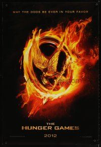 5f394 HUNGER GAMES teaser DS 1sh '12 Harrelson, may the odds be in your favor, cool bird logo!