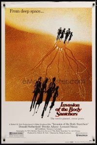 5f415 INVASION OF THE BODY SNATCHERS advance 1sh '78 Kaufman classic remake of space invaders