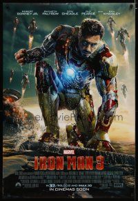 5f418 IRON MAN 3 int'l advance DS 1sh '13 cool image of Robert Downey Jr in title role!