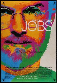 5f431 JOBS advance DS 1sh '13 colorful image of Ashton Kutcher as visionary Steve Jobs!