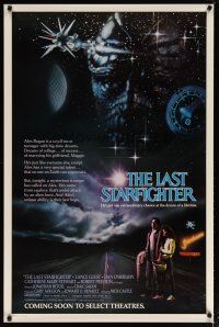 5f466 LAST STARFIGHTER advance 1sh '84 Catherine Mary Stewart & Lance Guest as video game pilot!