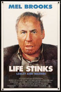 5f480 LIFE STINKS DS 1sh '91 great wacky portrait image of dirty Mel Brooks!