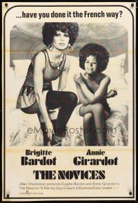 5f575 NOVICES 1sh '75 great image of sexy Brigitte Bardot & Annie Girardot!