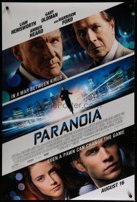 5f595 PARANOIA advance DS 1sh '13 Liam Hemsworth, Gary Oldman, Amber Heard, Harrison Ford!