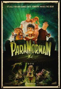 5f596 PARANORMAN advance DS 1sh '12 it's all fun and games until someone raises the dead!