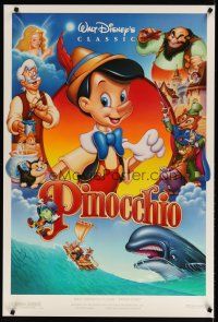 5f607 PINOCCHIO DS 1sh R92 Disney classic fantasy cartoon about a wooden boy who wants to be real!