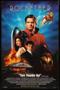 5f659 ROCKETEER video poster '91 Disney, different montage of Campbell, Jennifer Connelly & cast!