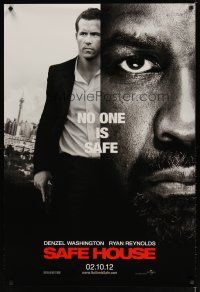 5f675 SAFE HOUSE DS teaser 1sh '12 cool image of Denzel Washington & Ryan Reynolds!