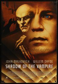 5f686 SHADOW OF THE VAMPIRE 1sh '00 art of John Malkovich as F.W. Murnau, Willem Dafoe!
