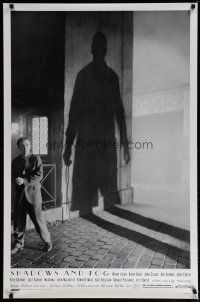 5f687 SHADOWS & FOG DS 1sh '92 cool photographic image of Woody Allen by Brian Hamill!
