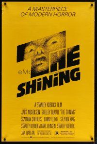 5f691 SHINING studio re-strike 1sh '80s Stephen King & Stanley Kubrick horror, Jack Nicholson!