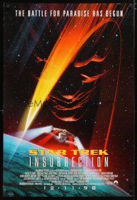 5f724 STAR TREK: INSURRECTION advance DS 1sh '98 Patrick Stewart as Capt Jean-Luc Picard, cool art!